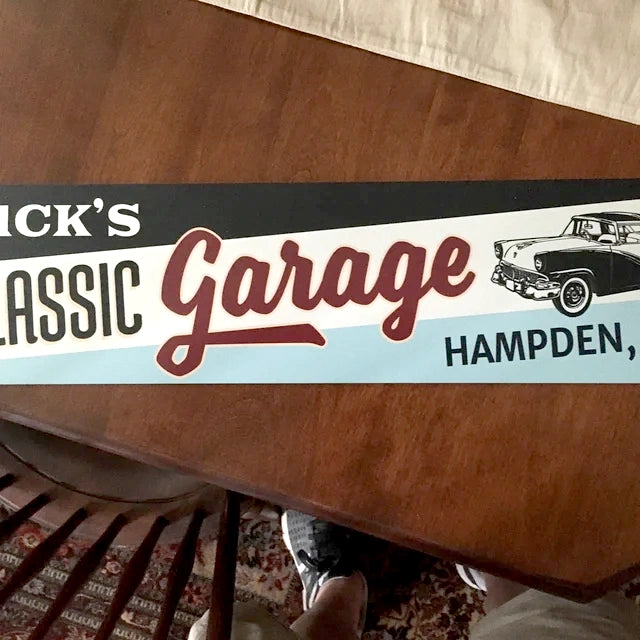 Classic Car Garage Sign