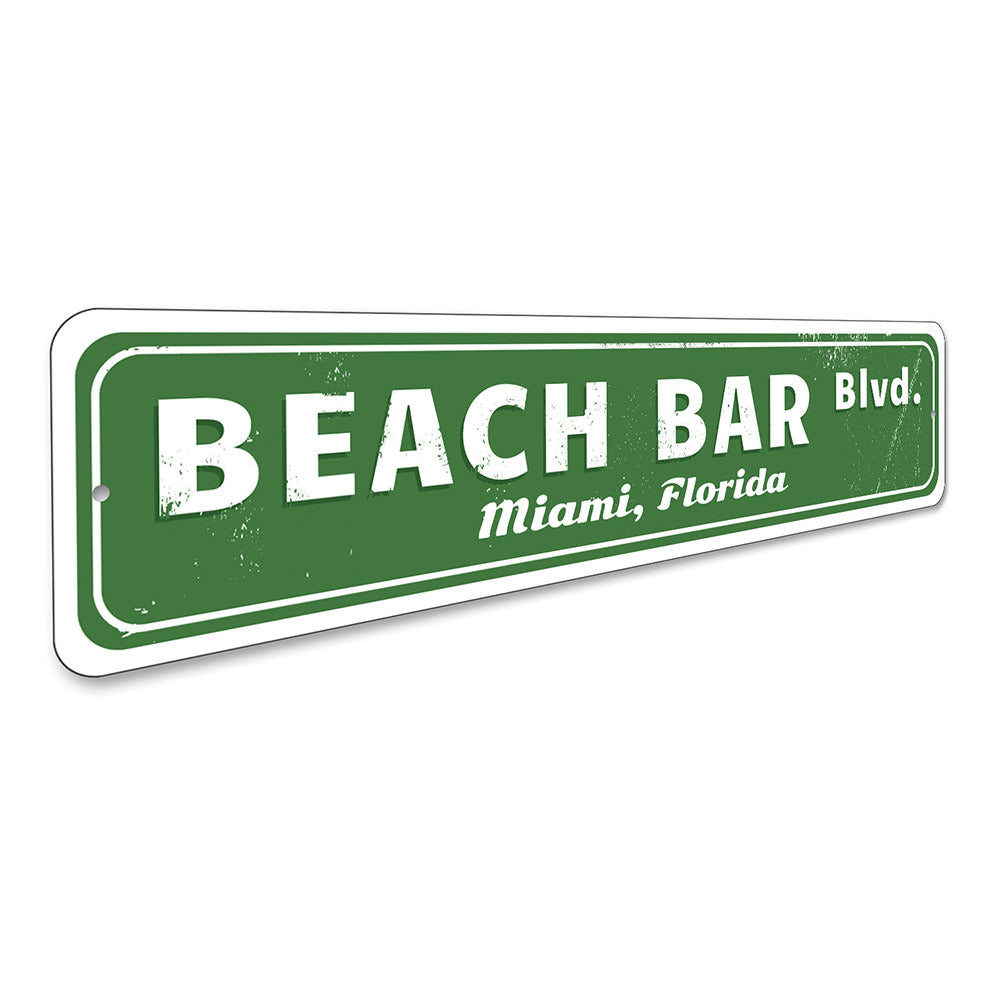 Beach Bar Street Sign Aluminum Sign