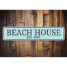 Beach House Established Date Sign Aluminum Sign