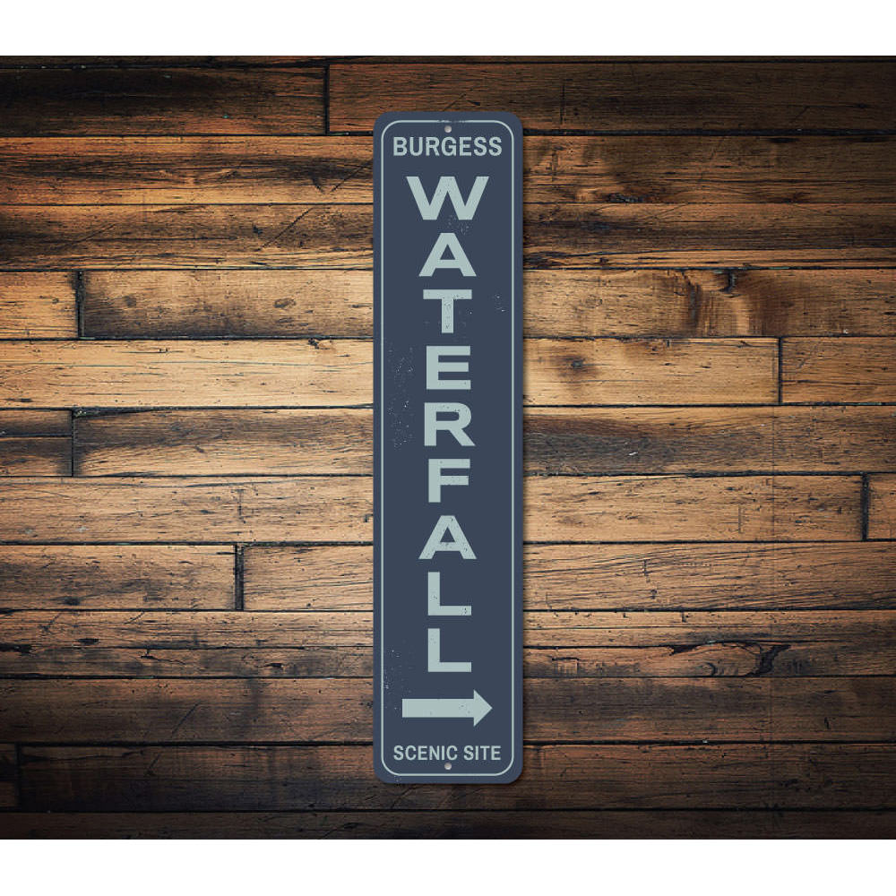 Waterfall Vertical Sign Aluminum Sign