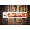 Chevy Corvette Garage Name Sign Aluminum Sign