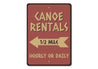 Canoe Rentals Sign