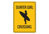 Surfer Girl Crossing Sign