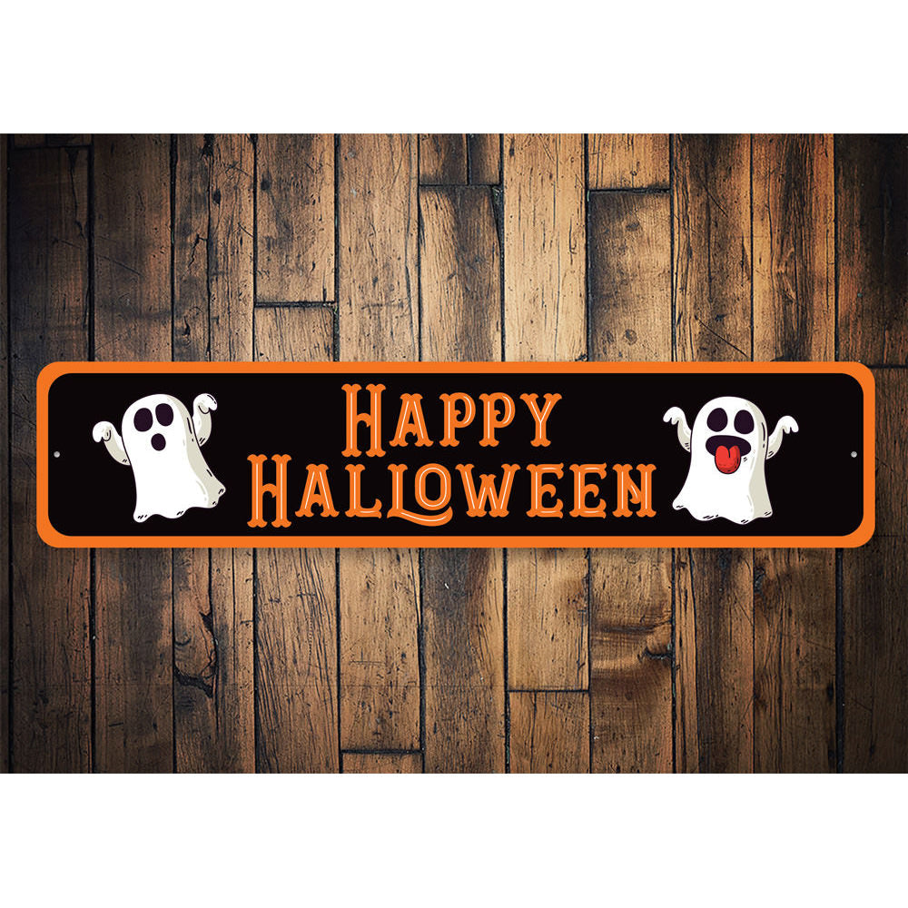 Happy Halloween Ghost Sign Aluminum Sign