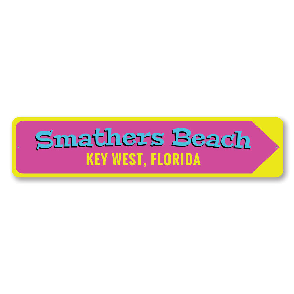 Smathers Beach Key West Sign Aluminum Sign