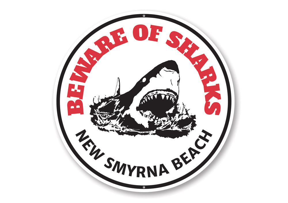 Beware of Sharks Beach Sign
