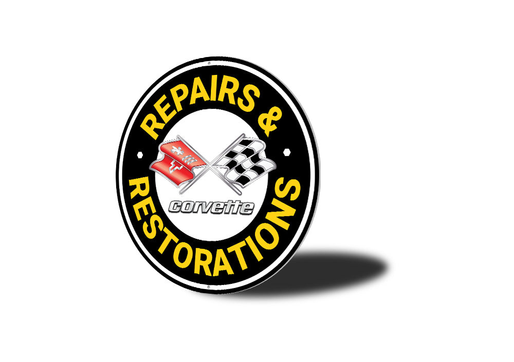 Corvette Repairs and Restoration Car Sign