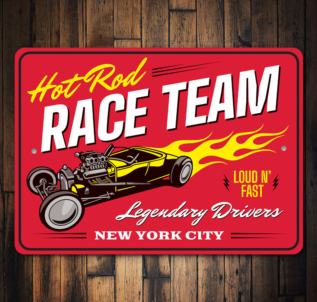 Hot Rod Race Team Garage Sign
