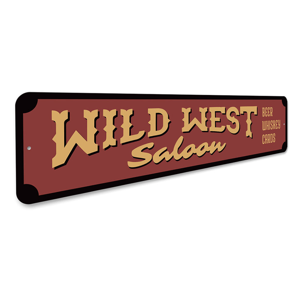 Wild West Saloon, Pub Beer Whiskey Aluminum Sign