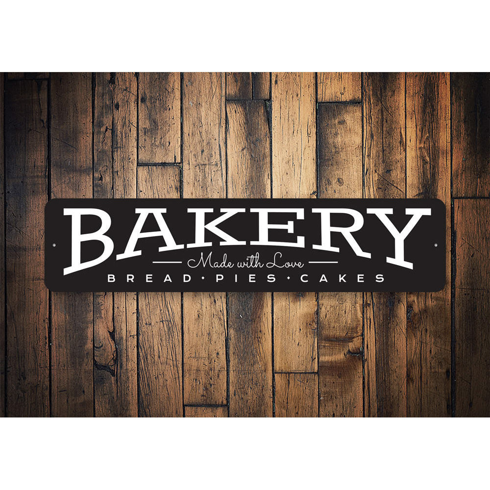 Made with Love Bakery Sign, Baker Gift Sign, Kitchen Aluminum Sign