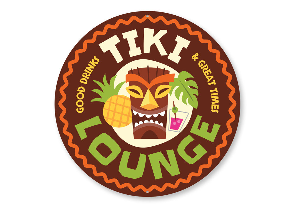 Tiki Lounge Circle Sign