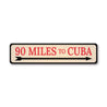 90 Miles To Cuba Key West Sign