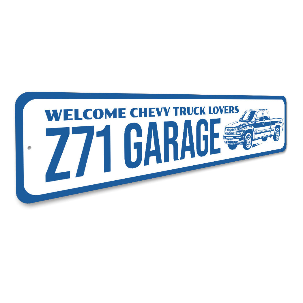 Z71 Garage Welcome Chevy Silverado Truck Decor Metal Sign