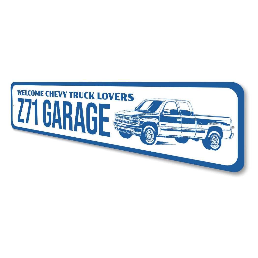Z71 Garage Welcome Chevy Silverado Truck Decor Metal Sign