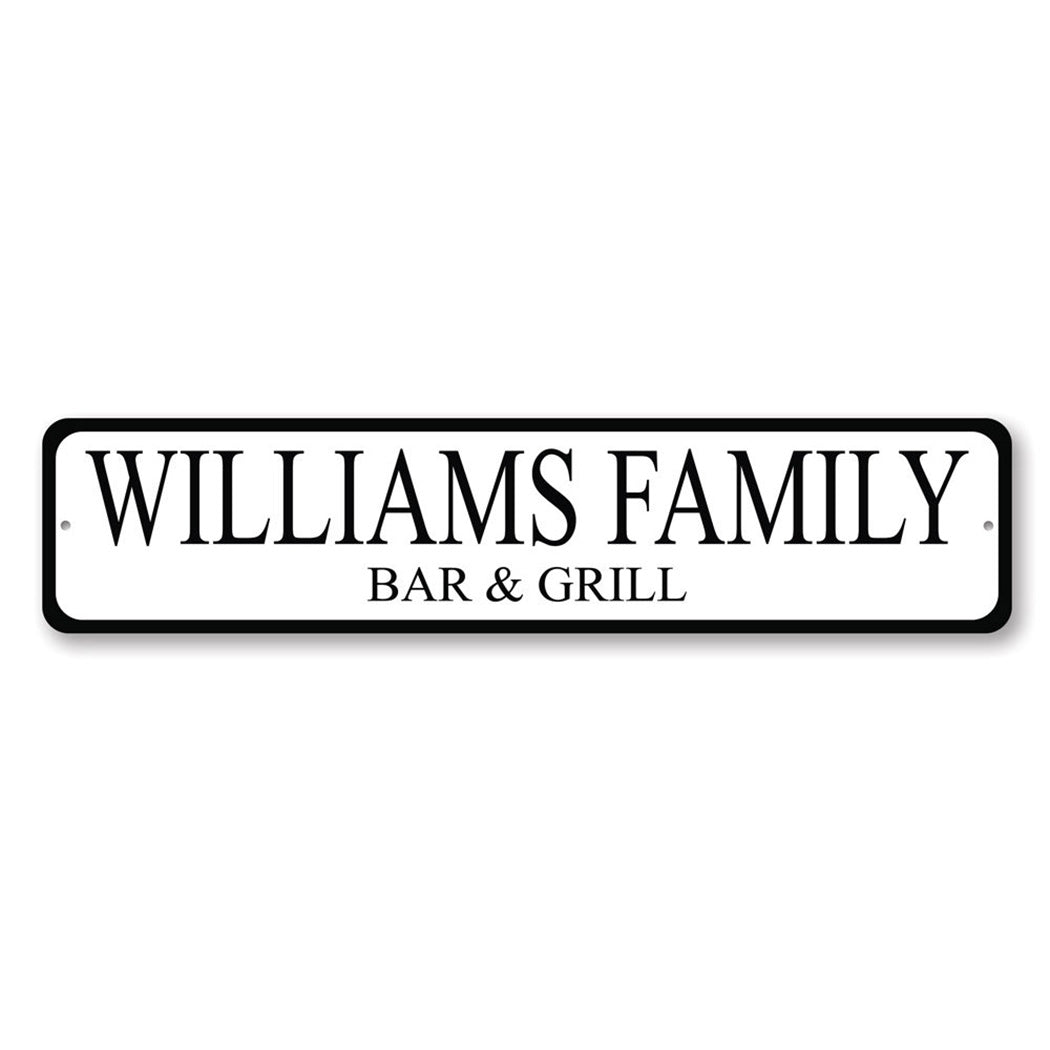 Personalized Family Bar And Grill Sign Lizton Sign Shop