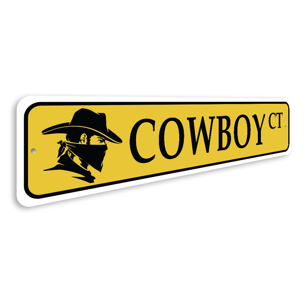 Cowboy Court, Old West Cowboy Street Sign, Barn Decor
