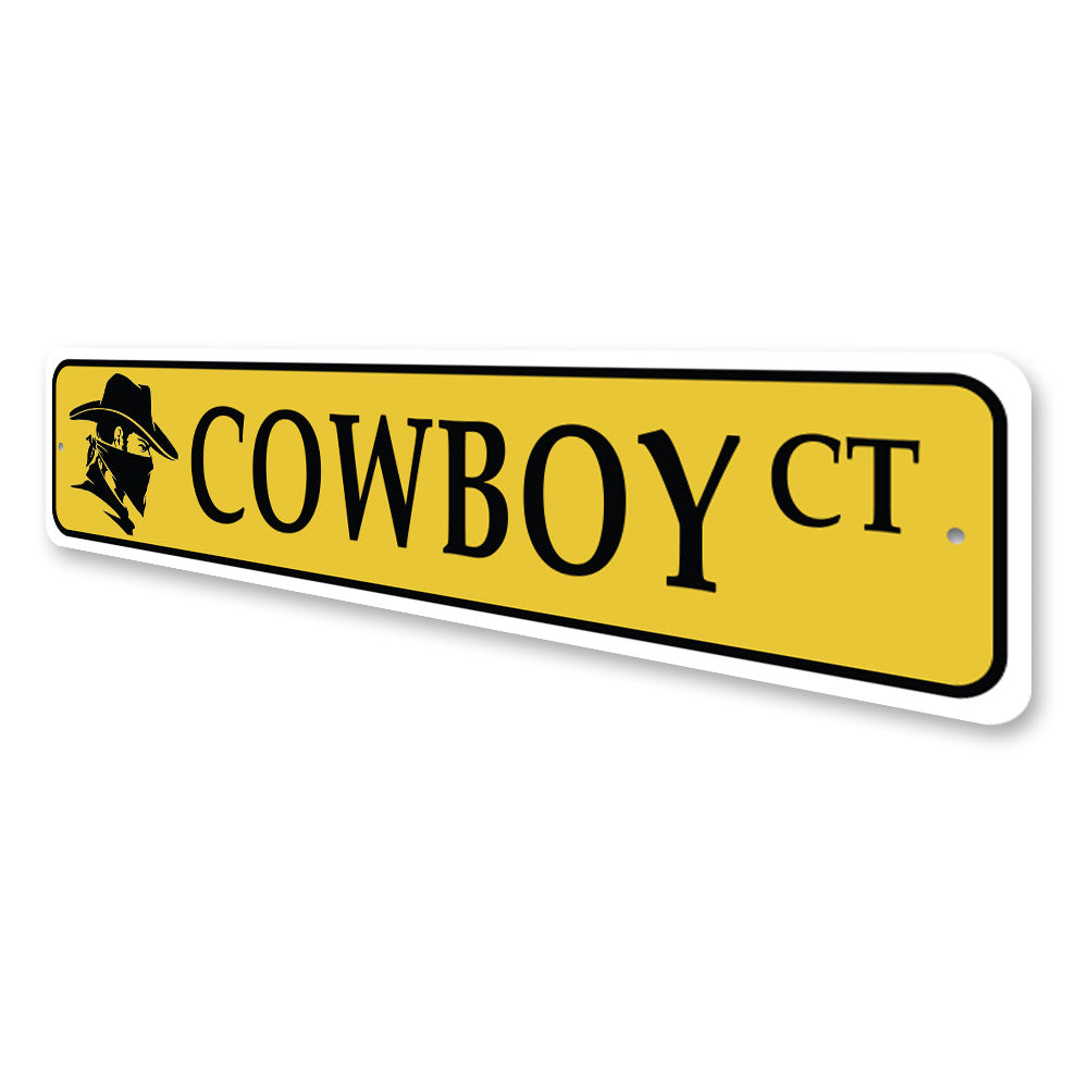 Cowboy Court, Old West Cowboy Street Sign, Barn Decor