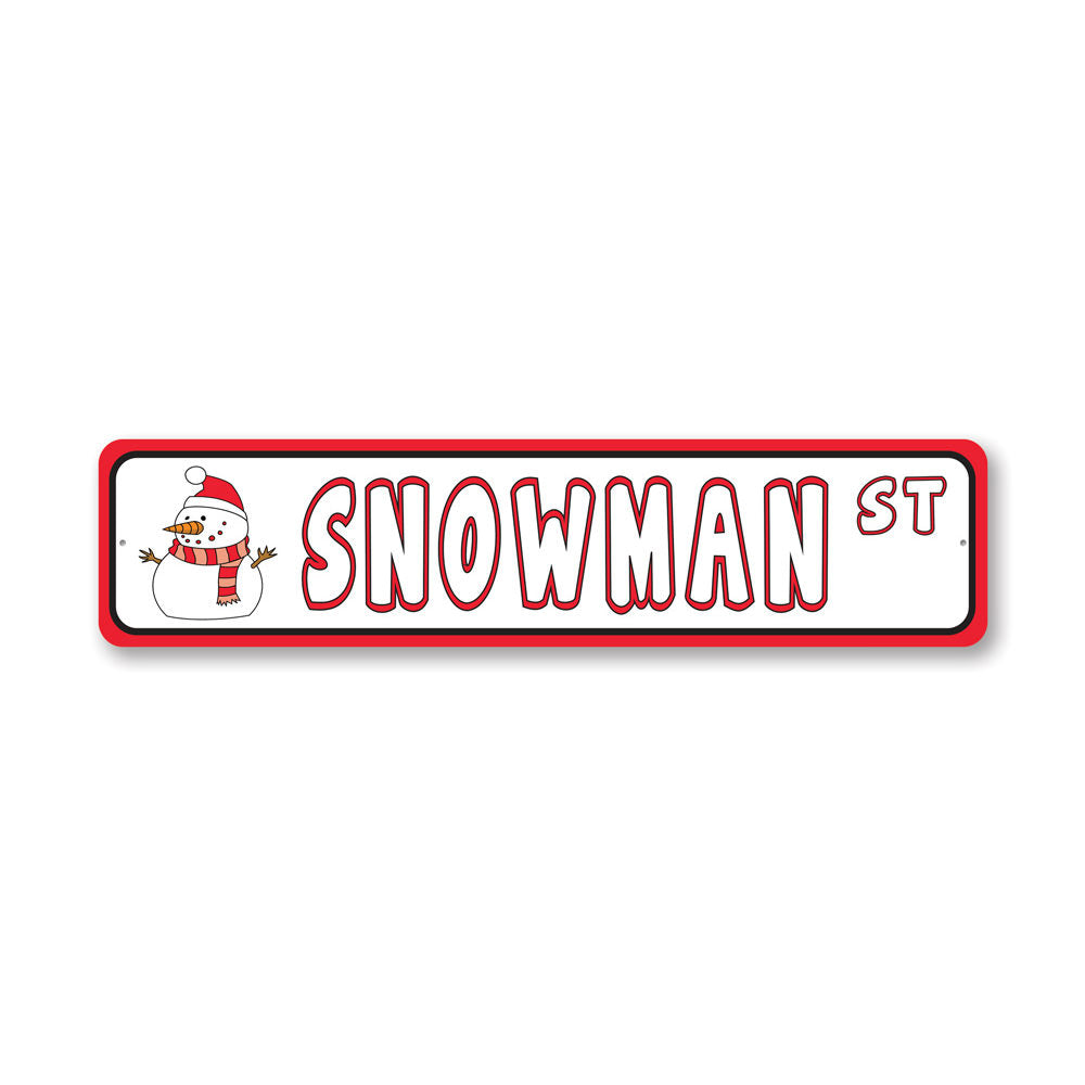 Snowman Street, Decorative Christmas Sign, Holiday Sign