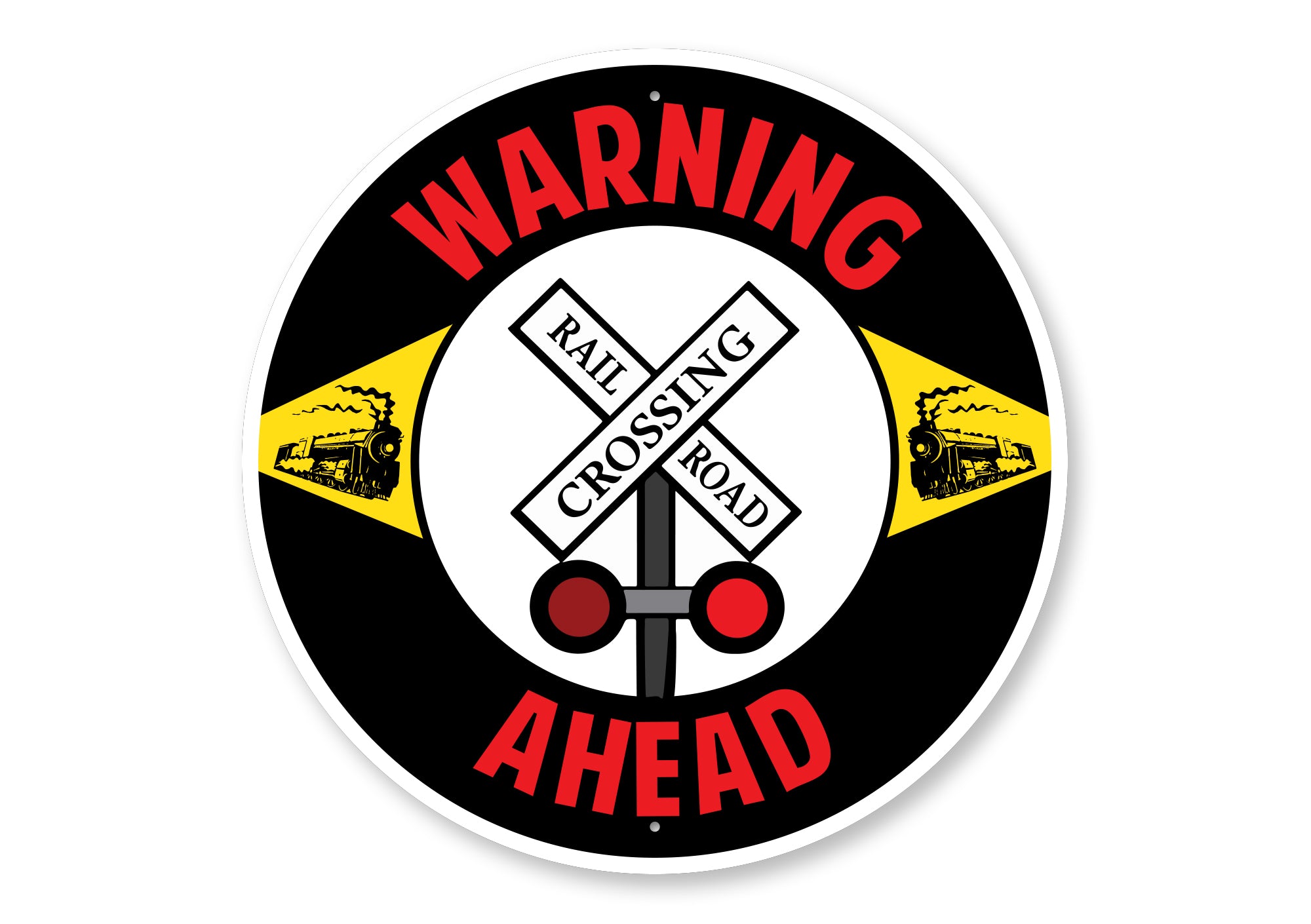 Warning Ahead Railroad Crossing Sign