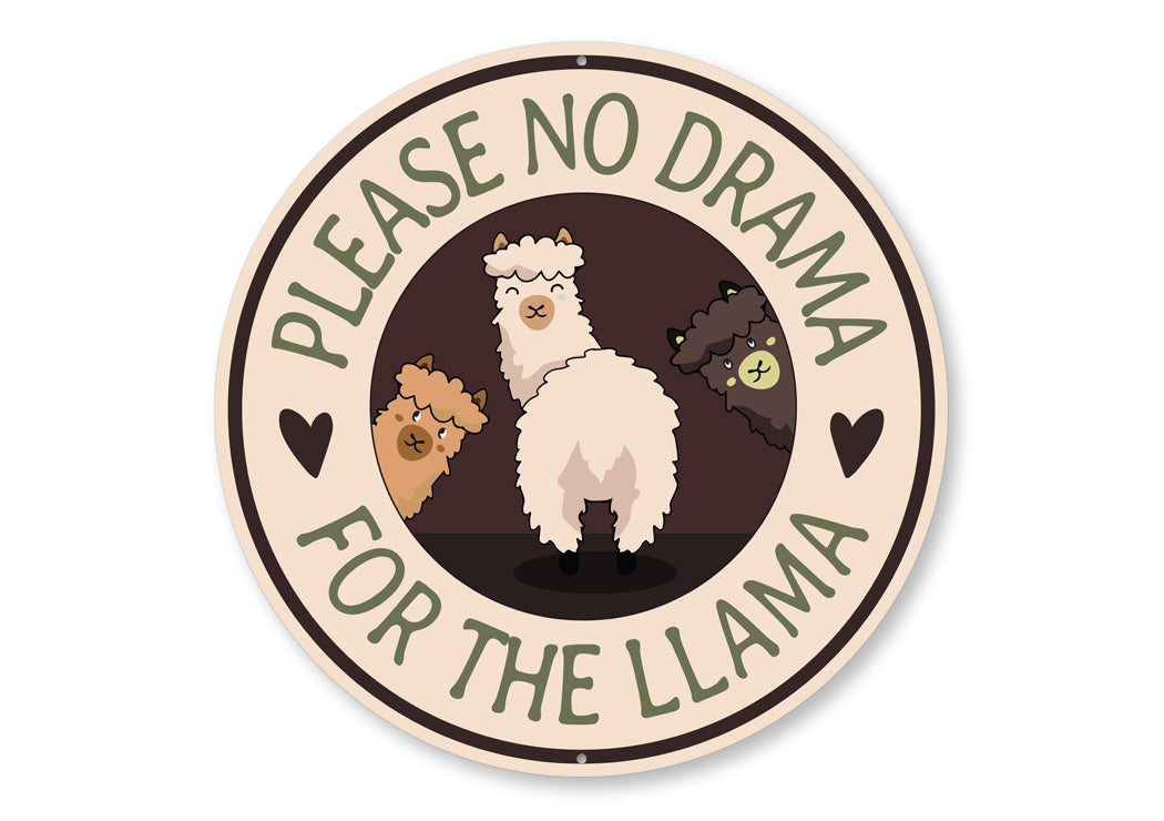 Funny Llama Farm Entrance Sign
