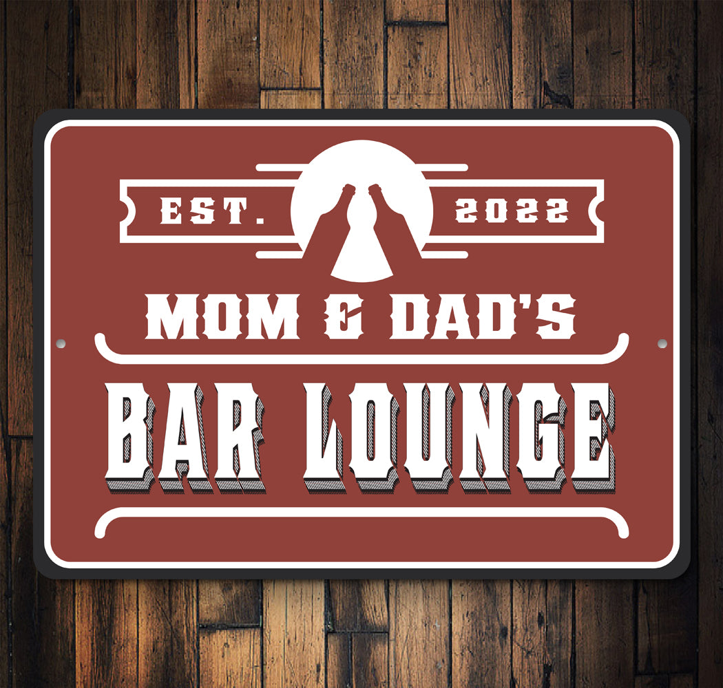 Vintage Dad And Mom Bar Sign