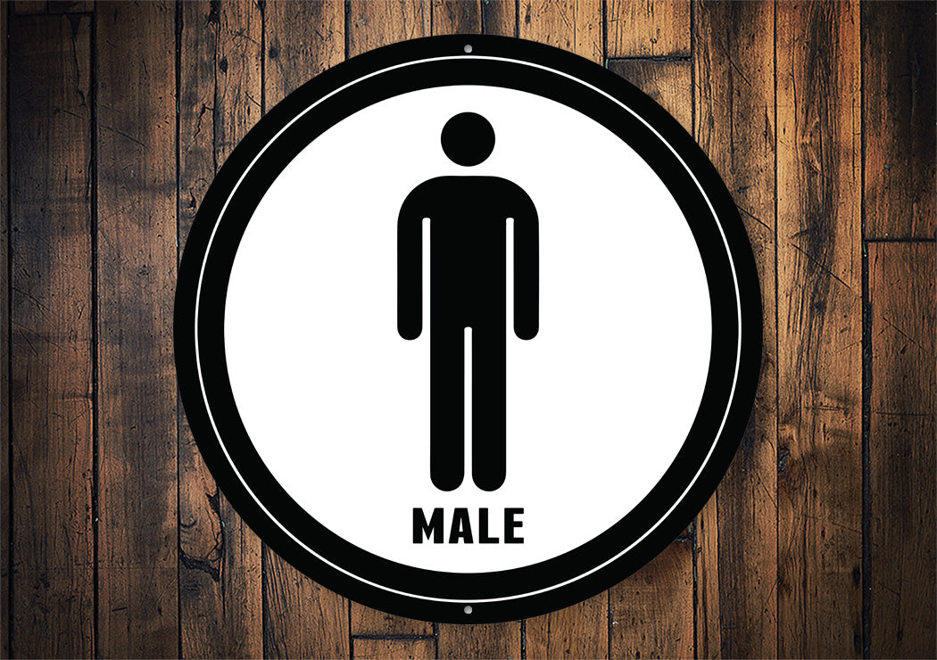 Male Bathroom Circle Sign