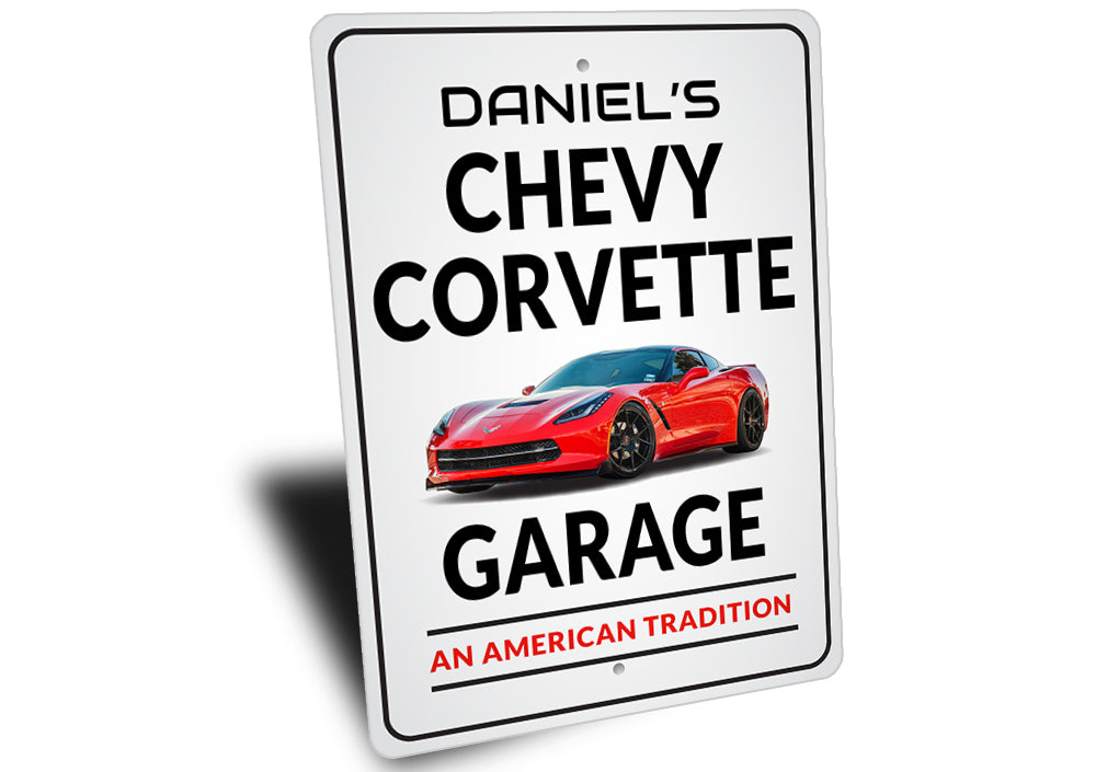 Personalized Chevy Corvette Garage Sign