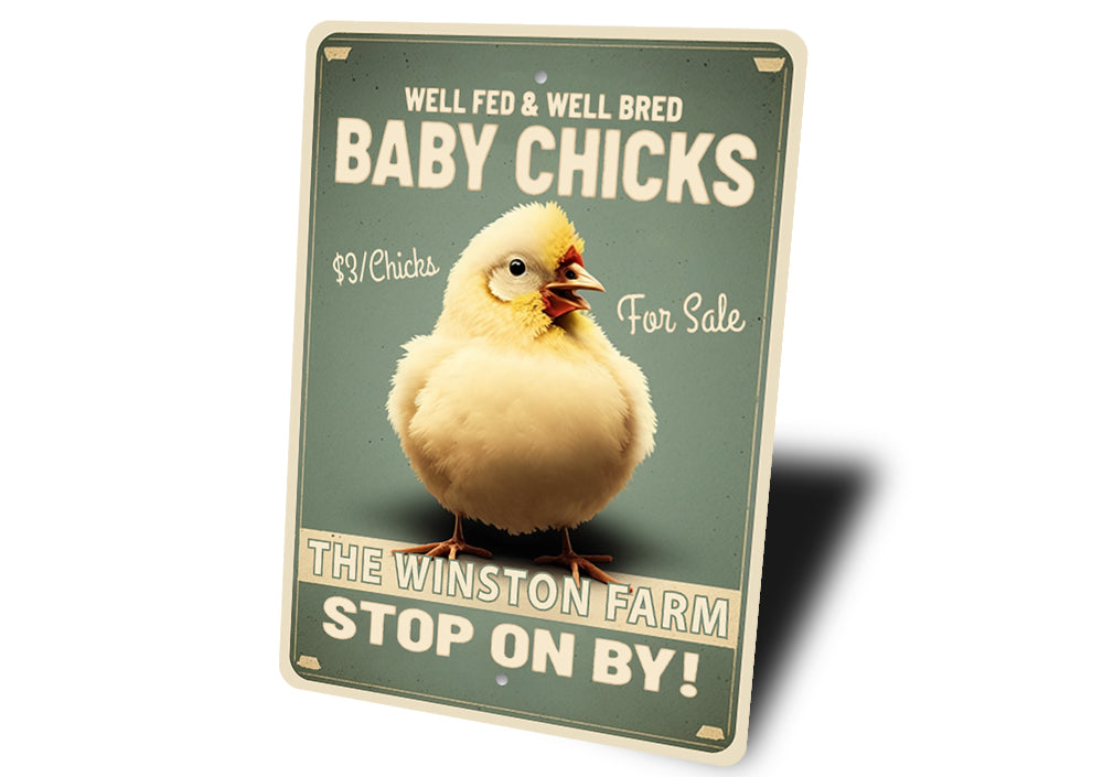 Custom Farm Name Baby Chicks Well Fed Well Bred Sign