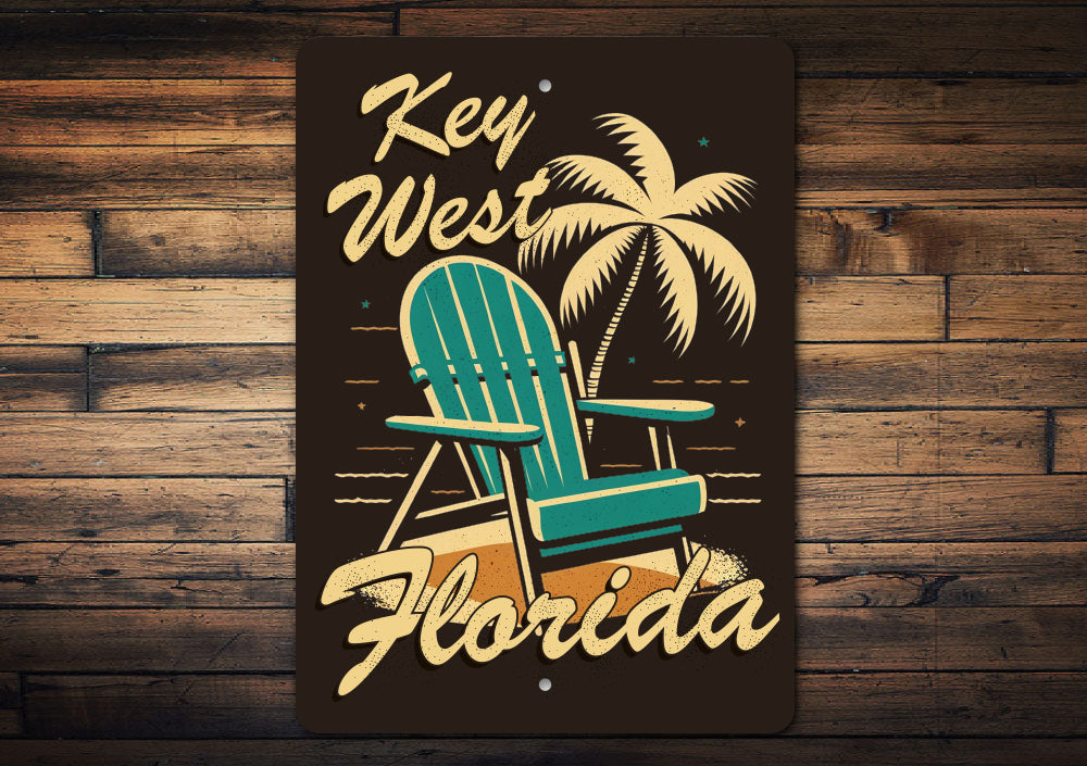 Key West Florida Beach Chair Sign