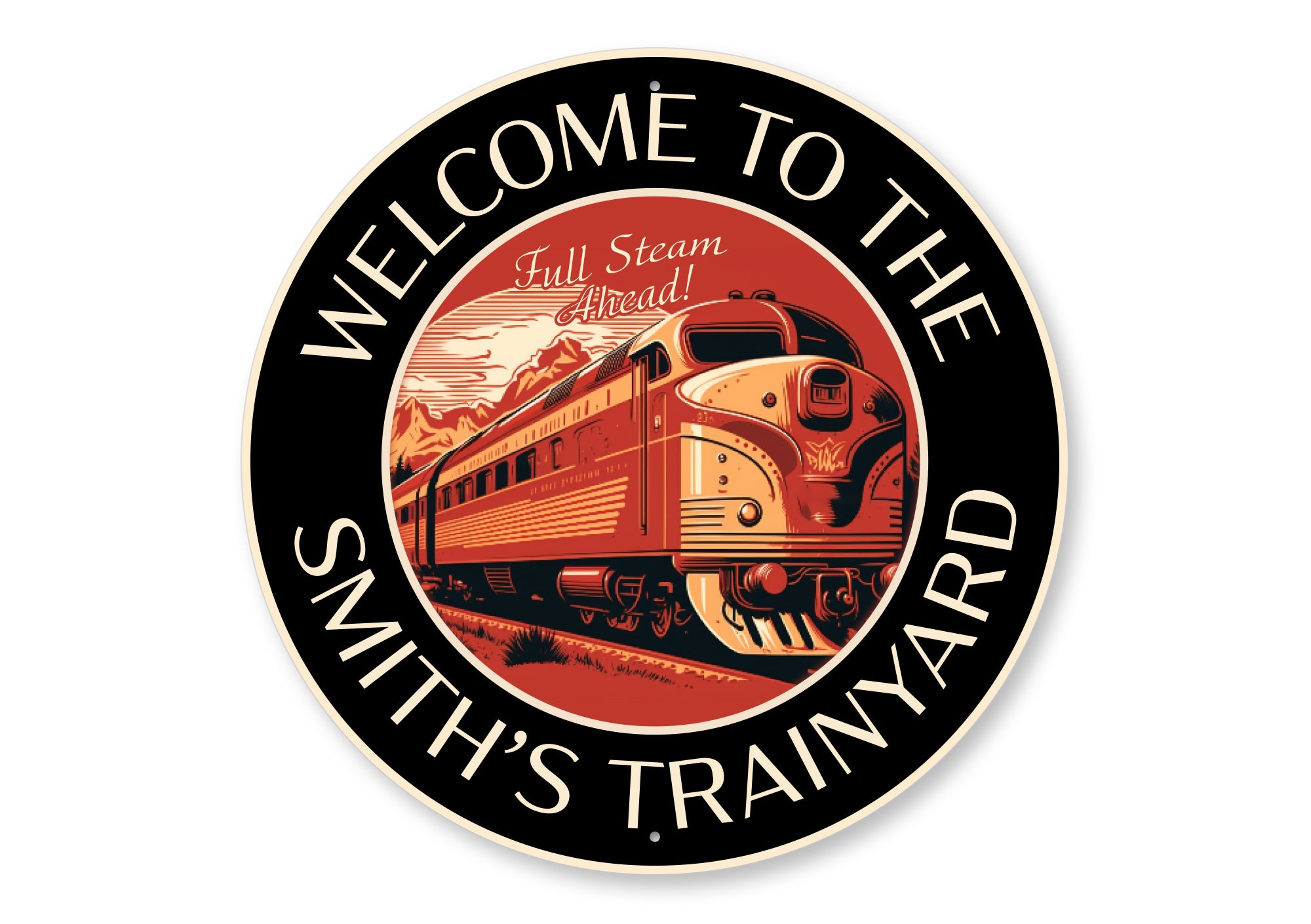 Family Name Welcome To The Trainyard Sign