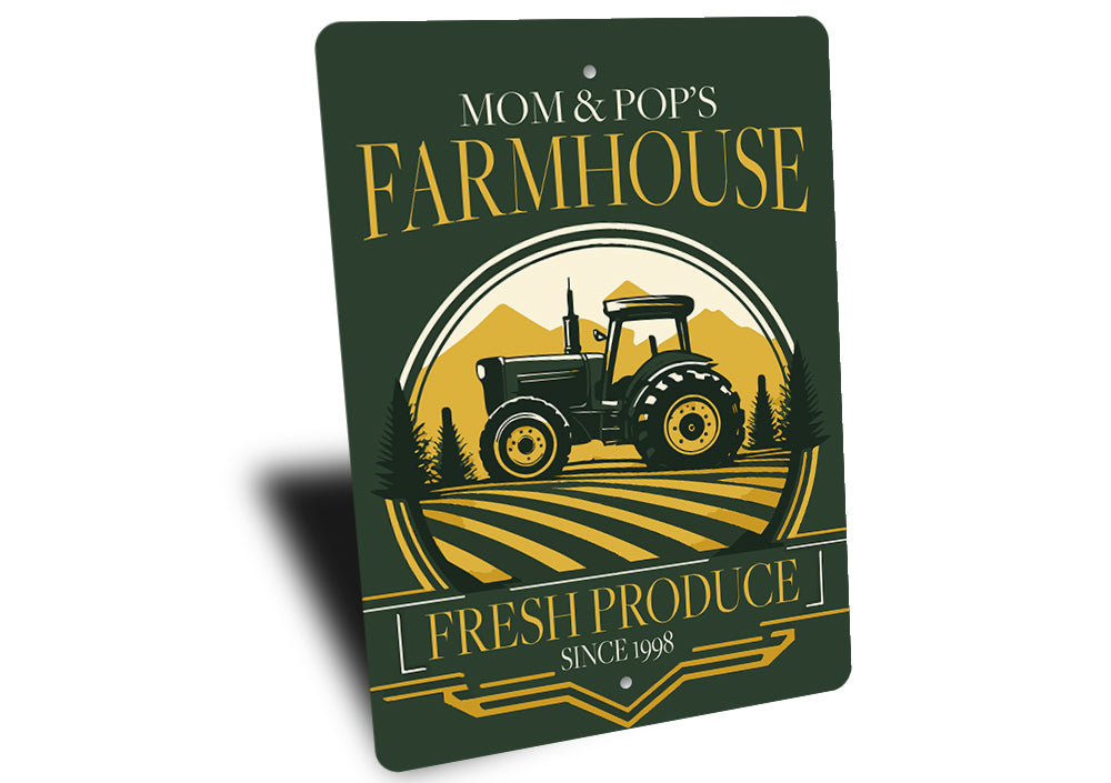 Custom Mom And Pops Farmhouse Fresh Produce Sign