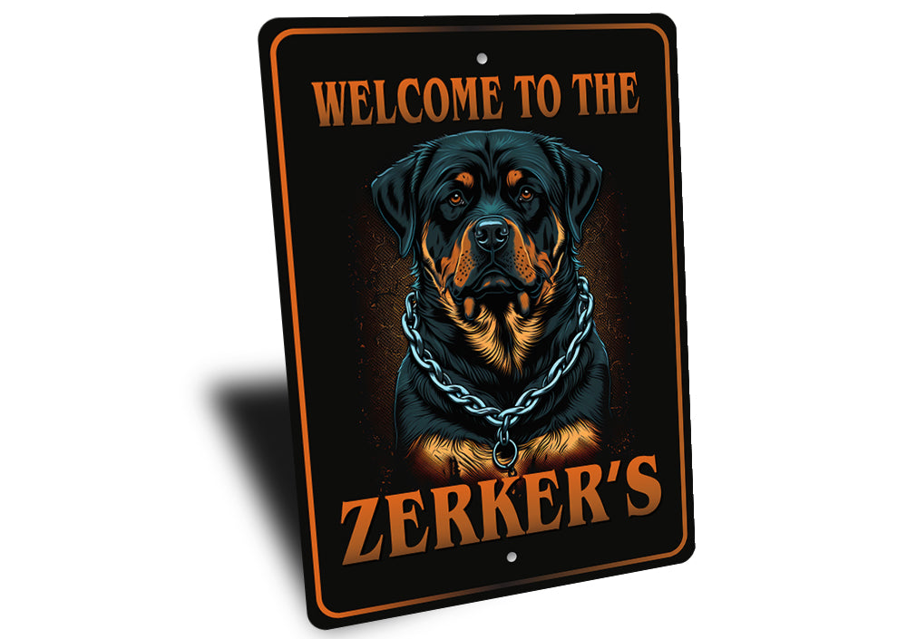Custom Welcome To Family Name Rottweiler Dog Sign