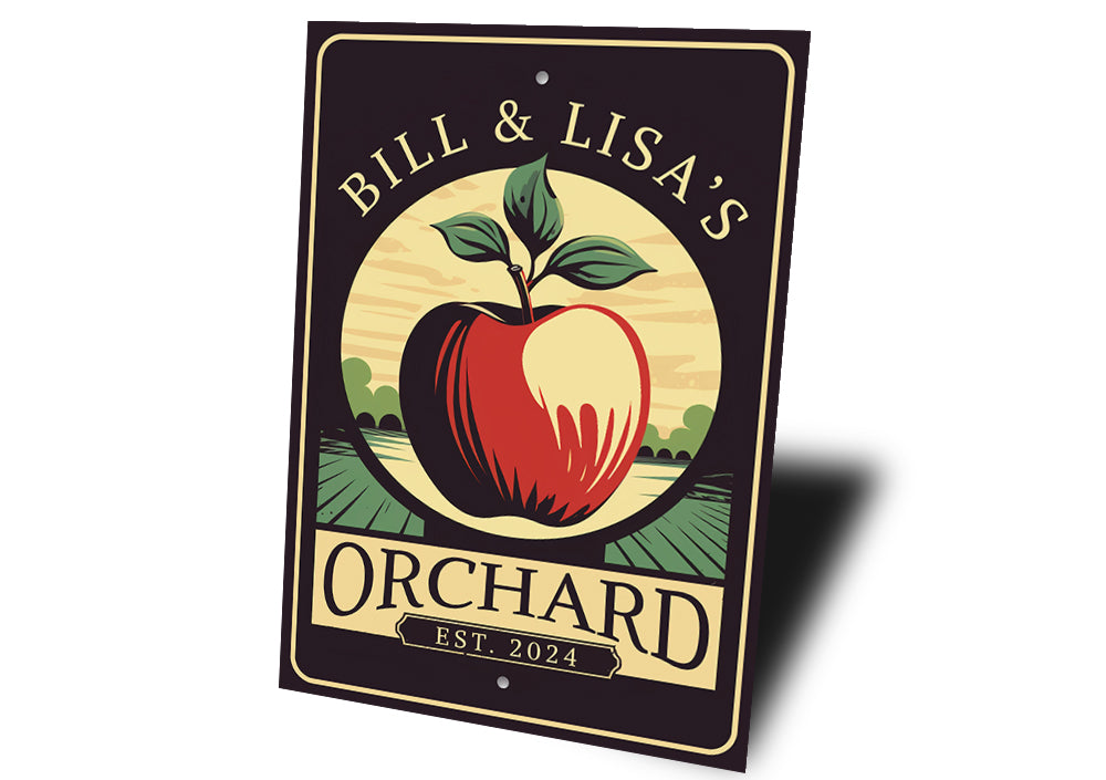 Custom Couple Apple Orchard Established Sign