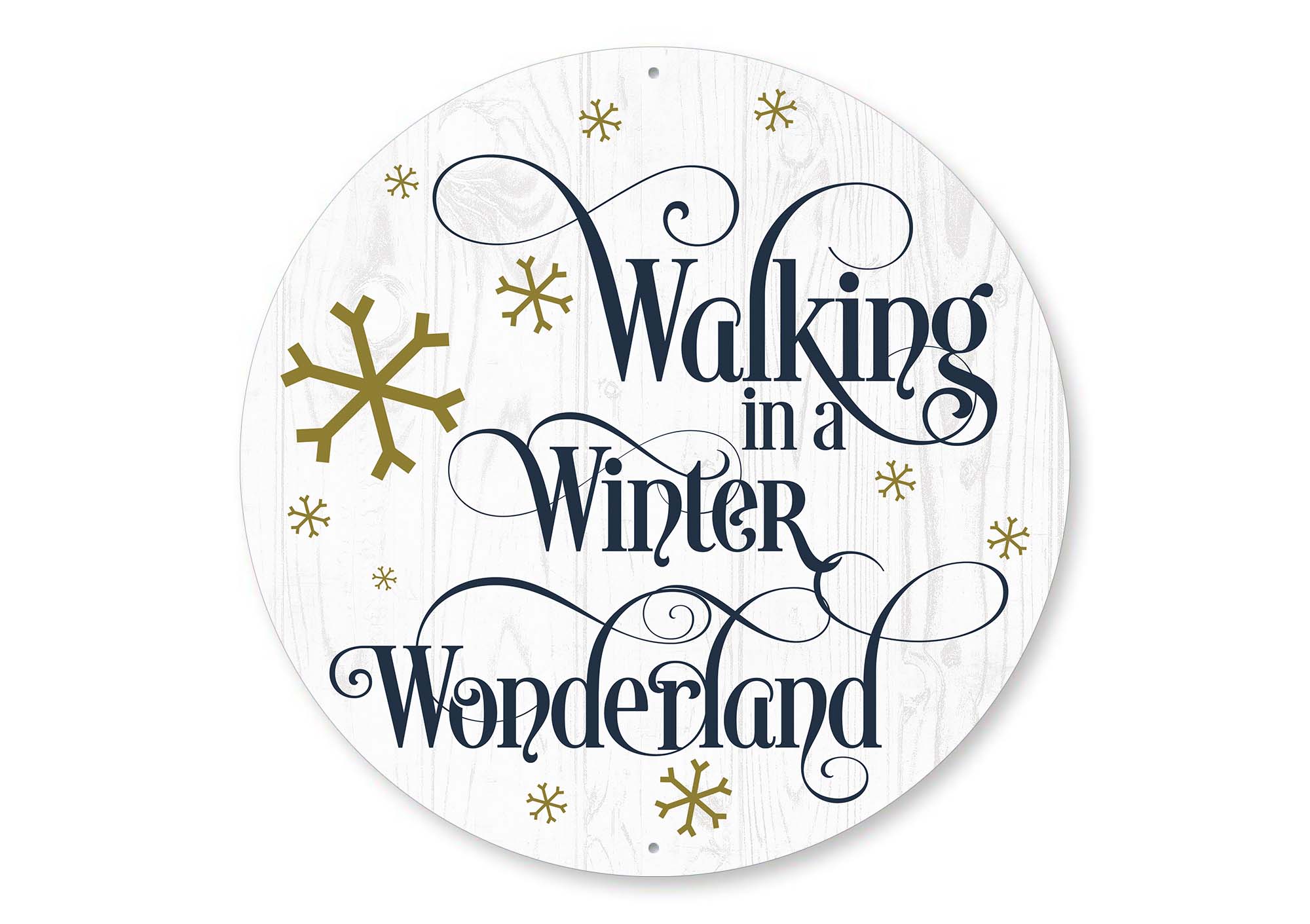 walking in a winter wonderland snow christmas sign – lizton sign shop