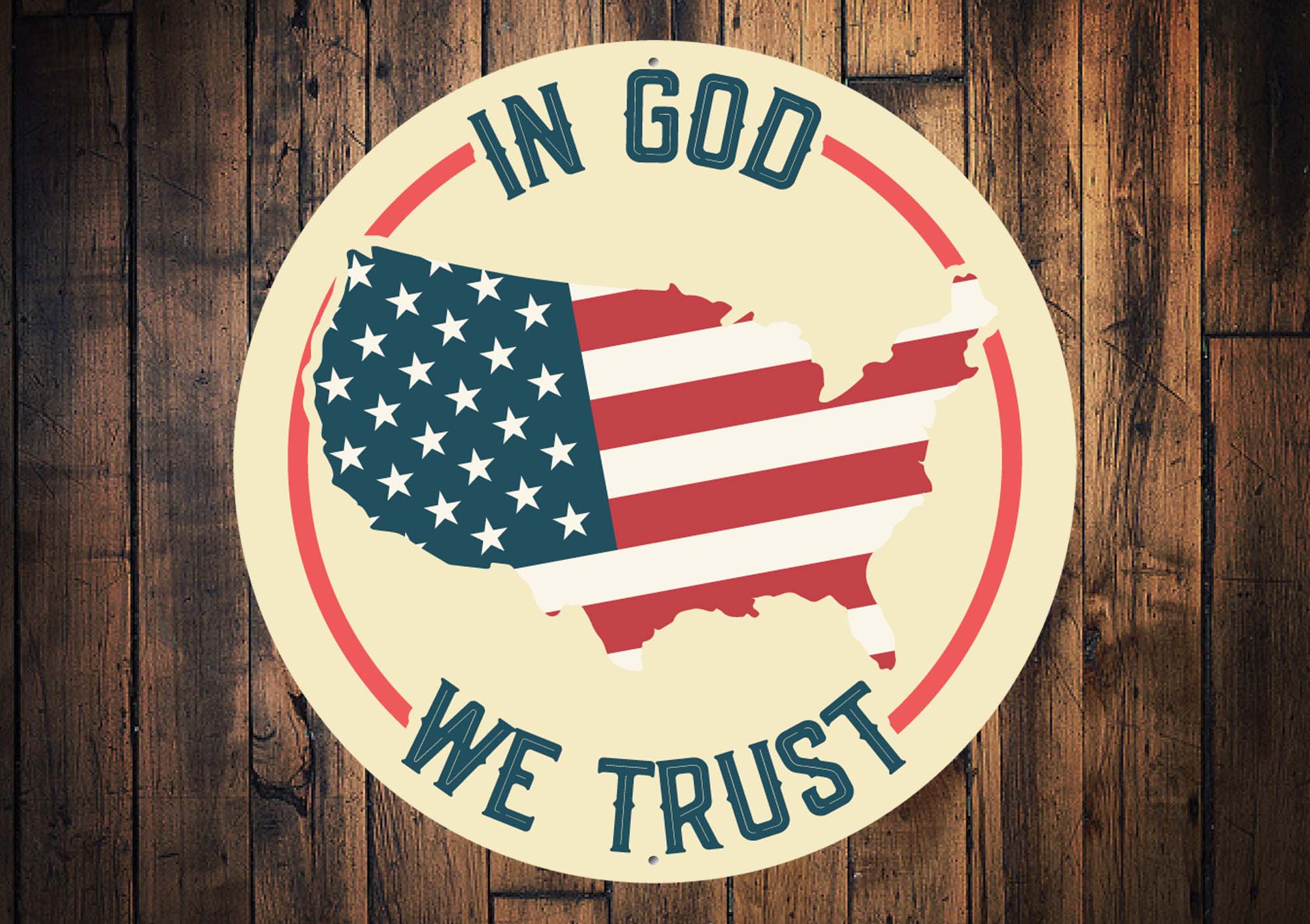 In God We Trust USA Flag Sign
