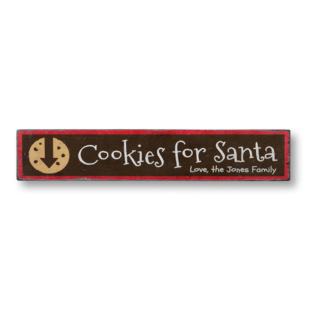 Cookies and Milk for Santa Lastname Arrow Wood Sign