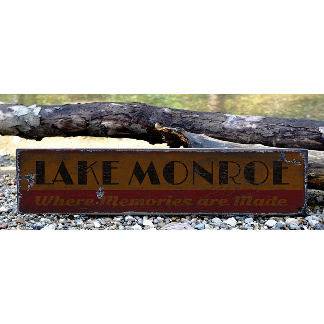 Lake Memories Rustic Wood Sign