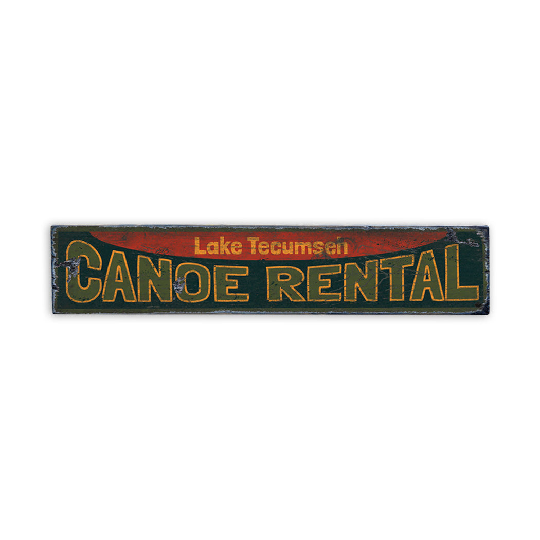 Canoe Rental Rustic Wood Sign