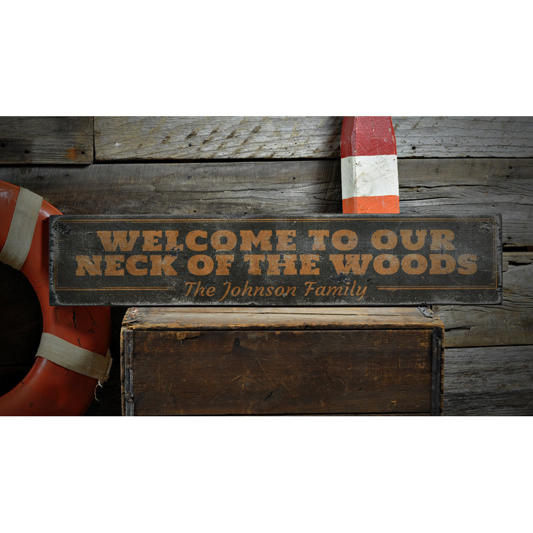 Neck of the Woods Rustic Wood Sign