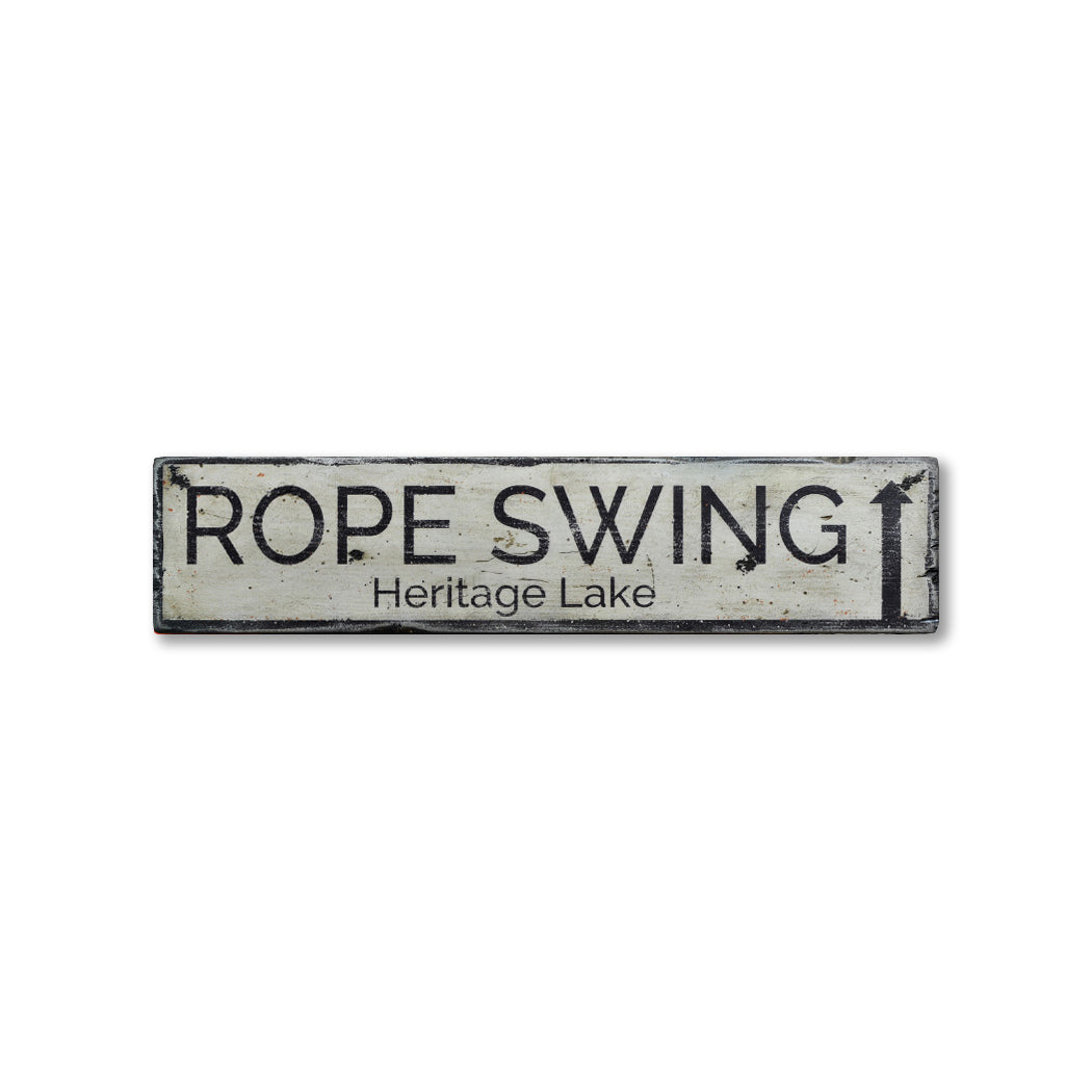 Rope Swing Rustic Wood Sign