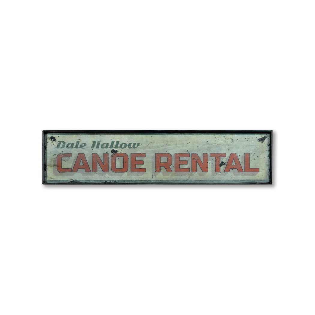 Lake Canoe Rental Rustic Wood Sign