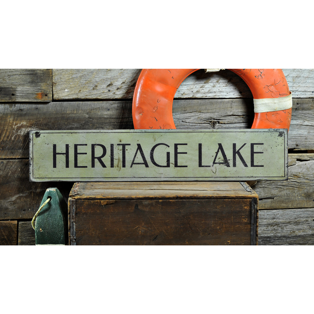 Lake Name Rustic Wood Sign