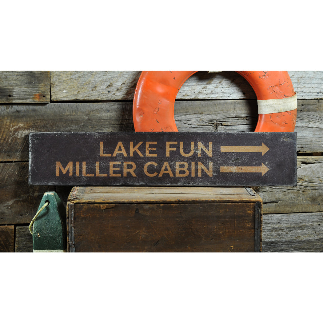 Lake Fun Rustic Wood Sign