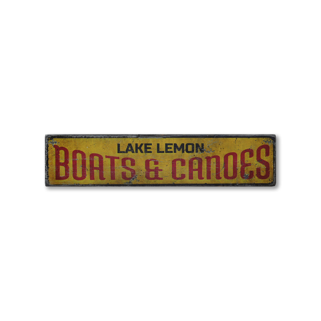 Boats & Canoes Rustic Wood Sign