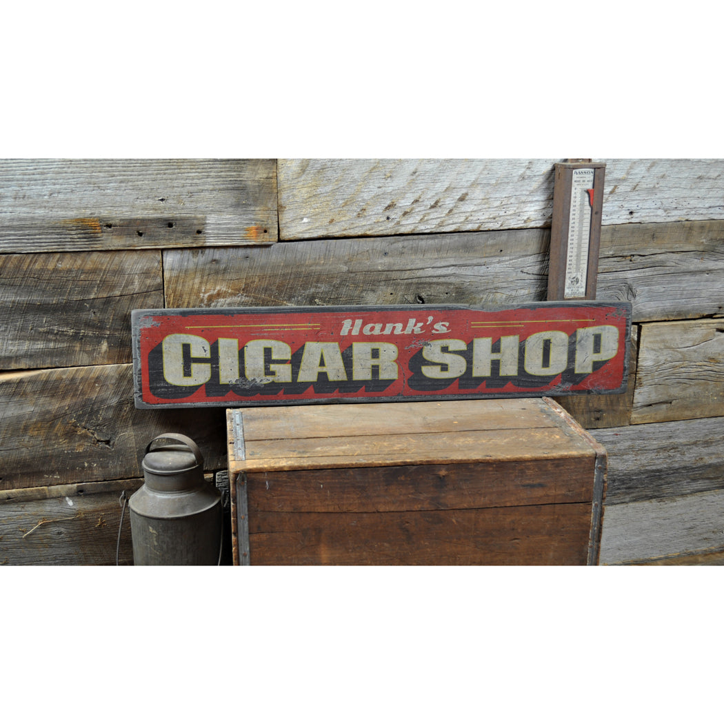 Cigar Shop Rustic Wood Sign