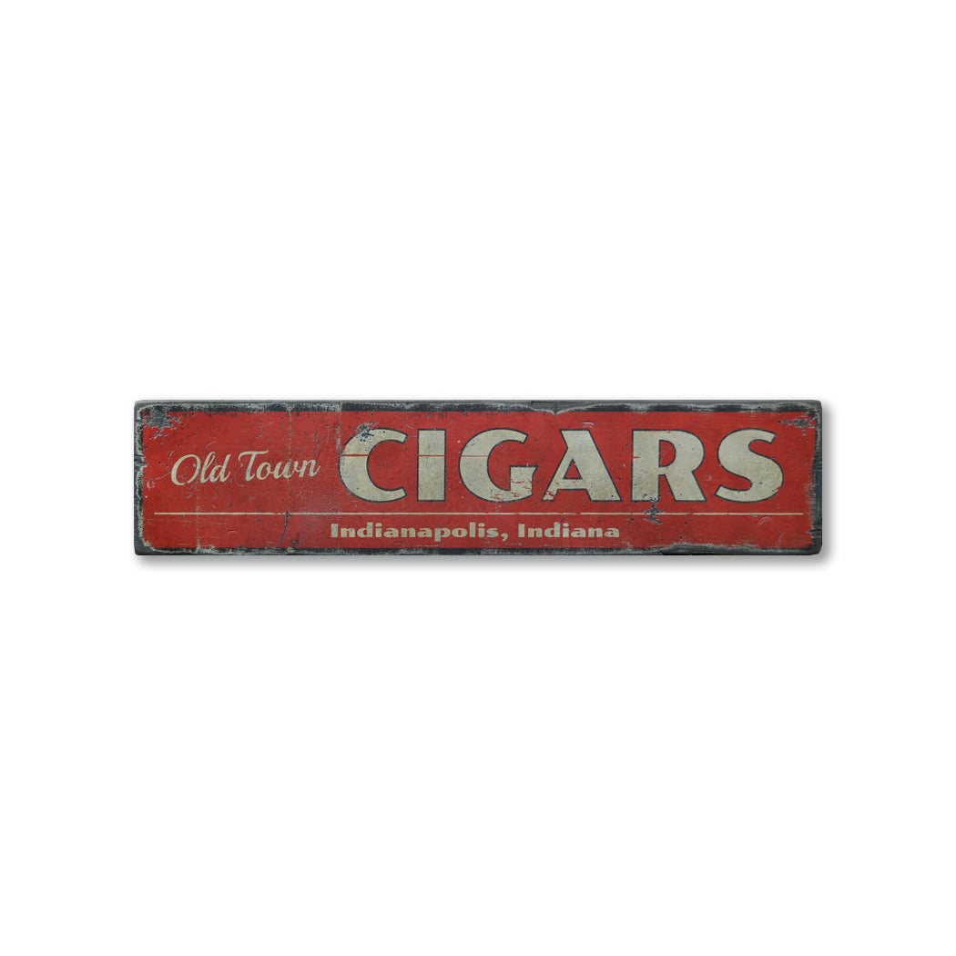 Old Cigar Rustic Wood Sign