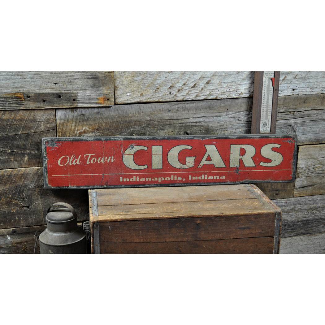 Old Cigar Rustic Wood Sign