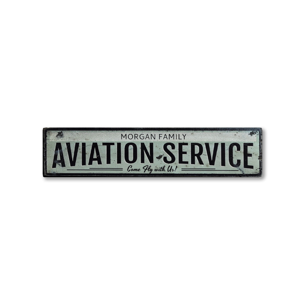 Aviation Service Rustic Wood Sign