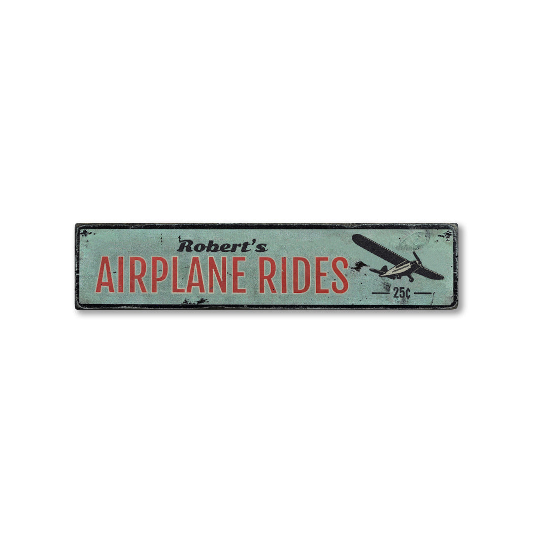 Airplane Rides Rustic Wood Sign