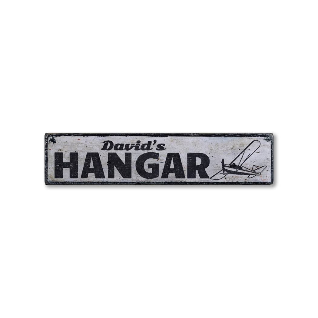 Hangar Rustic Wood Sign